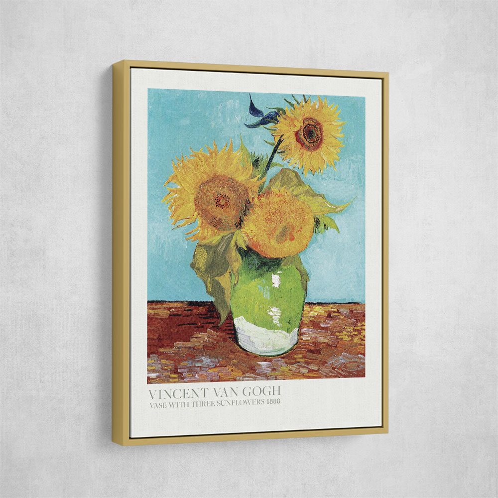 Vase With Three Sunflowers