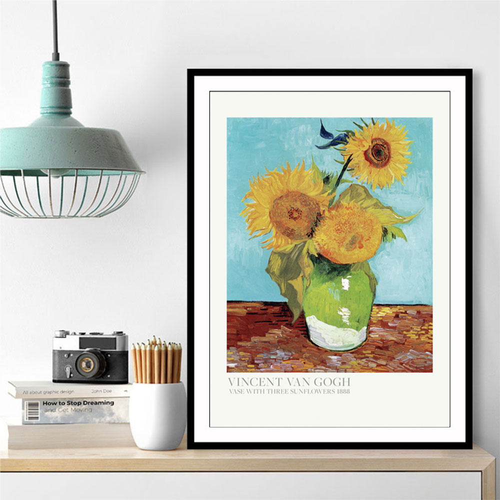 Vase With Three Sunflowers