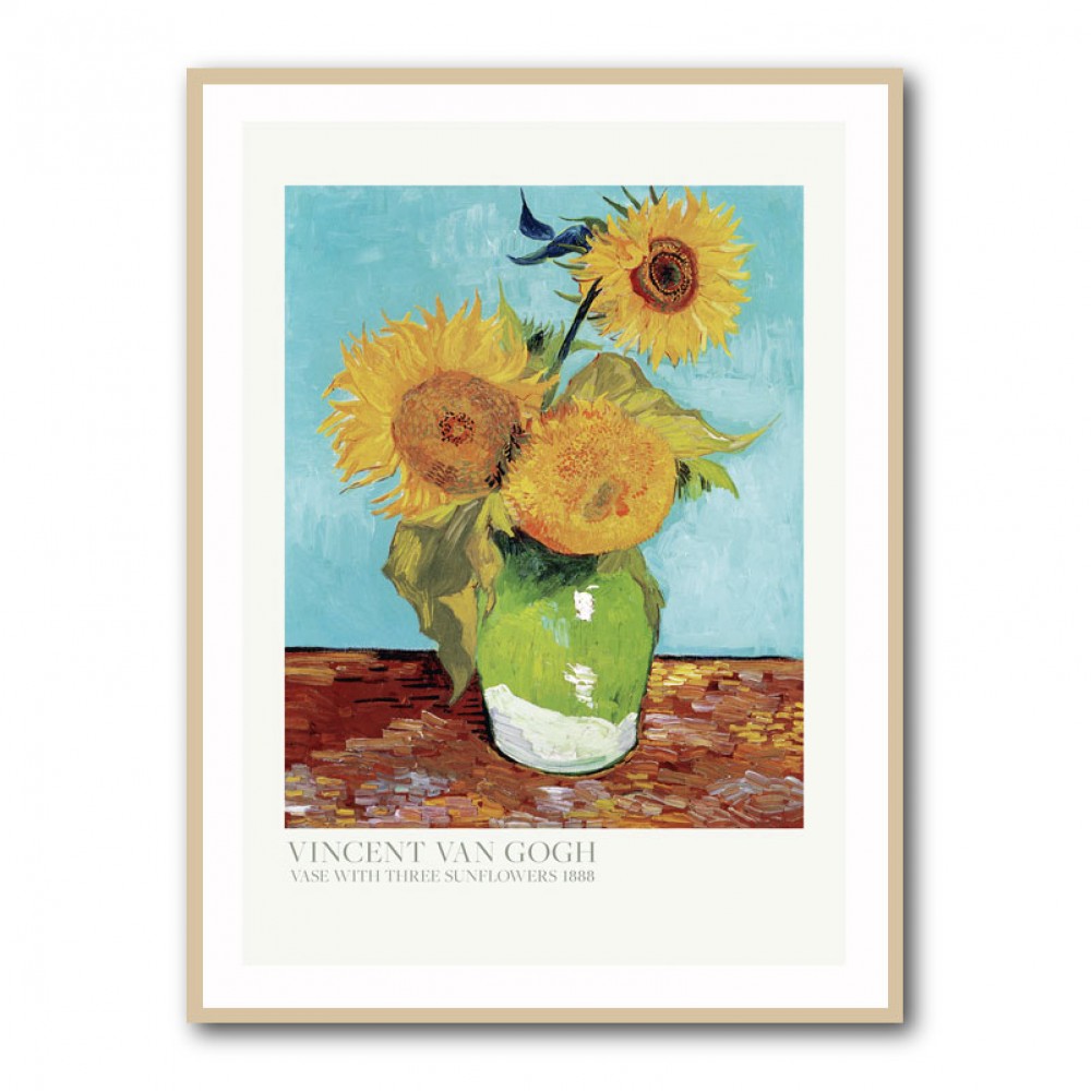 Vase With Three Sunflowers