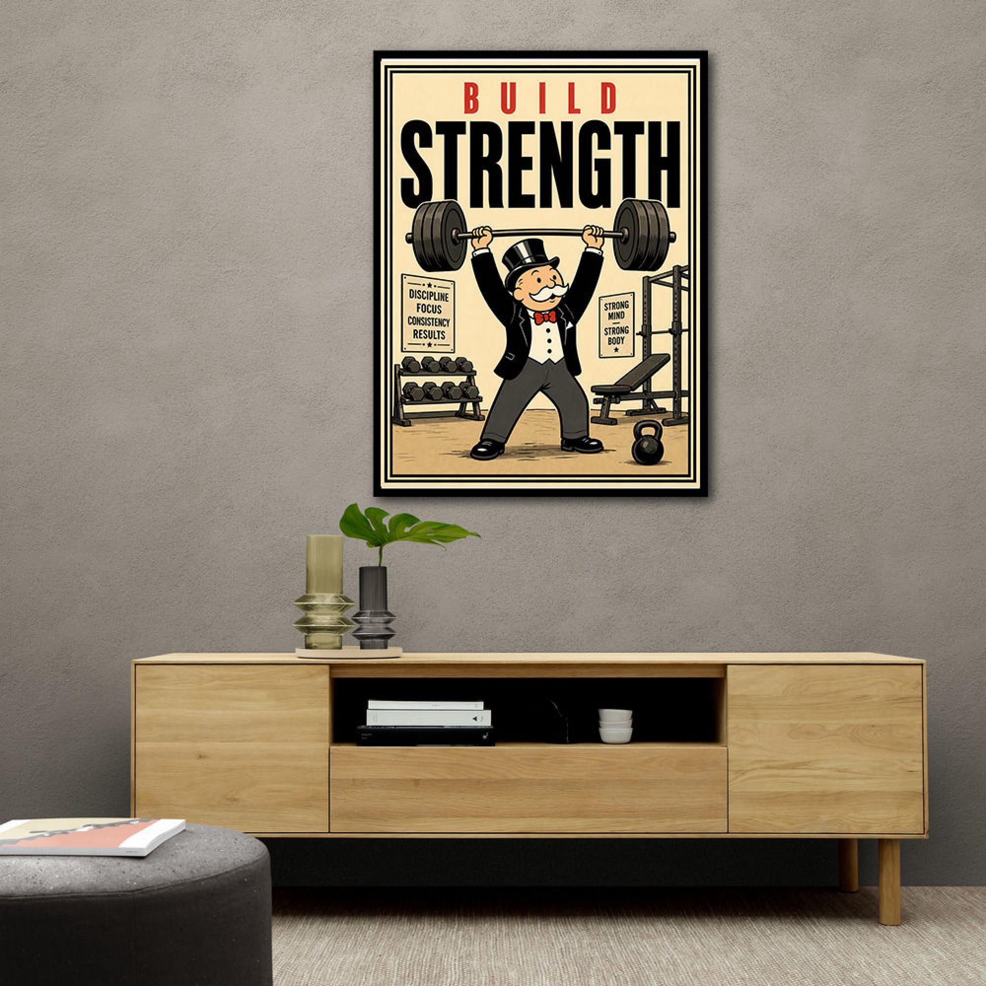 Build Strength Motivational Wall Art | Gym Wall Art UAE