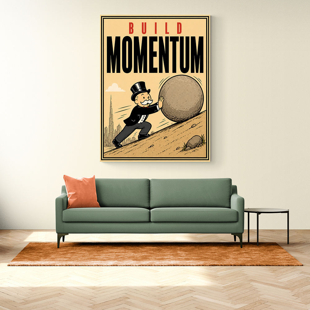 Build Momentum – Hard Work & Progress Wall Art
