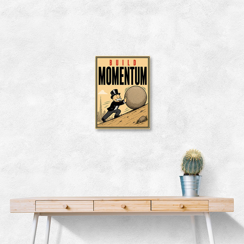 Build Momentum – Hard Work & Progress Wall Art