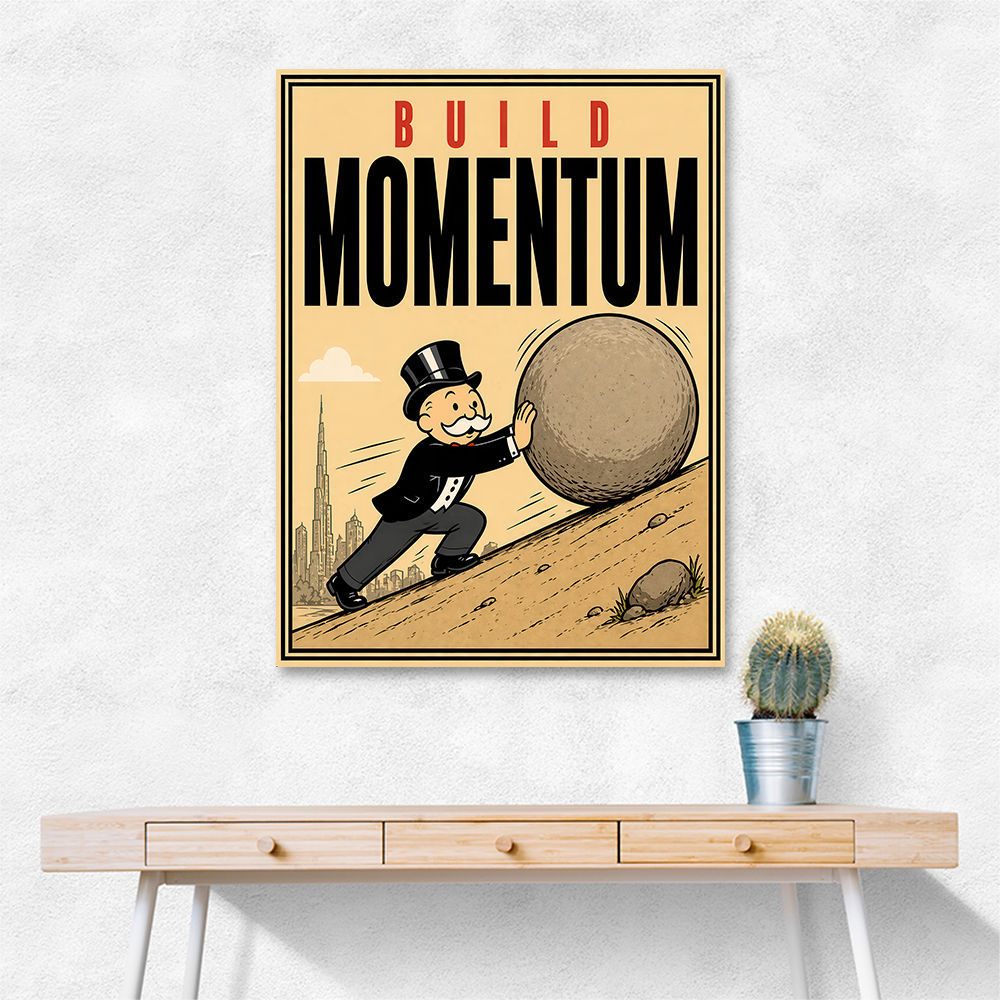 Build Momentum – Hard Work & Progress Wall Art