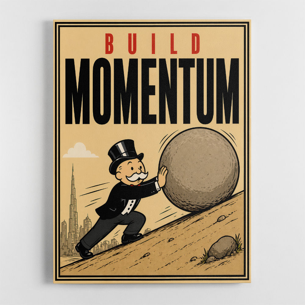 Build Momentum – Hard Work & Progress Wall Art