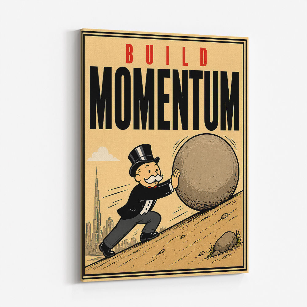 Build Momentum – Hard Work & Progress Wall Art