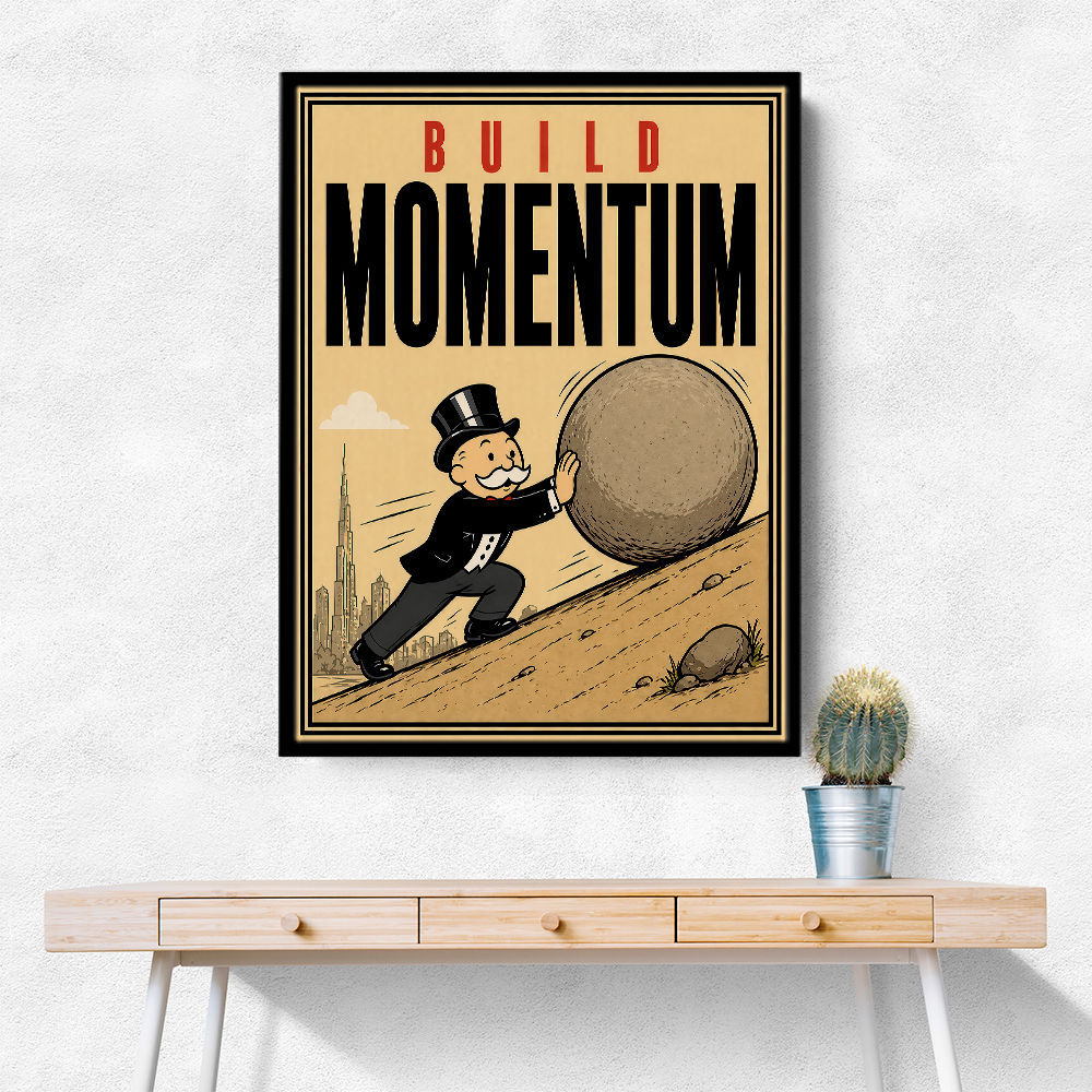 Build Momentum – Hard Work & Progress Wall Art