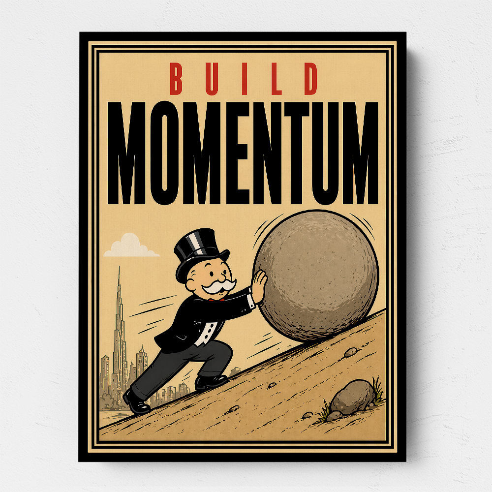 Build Momentum – Hard Work & Progress Wall Art