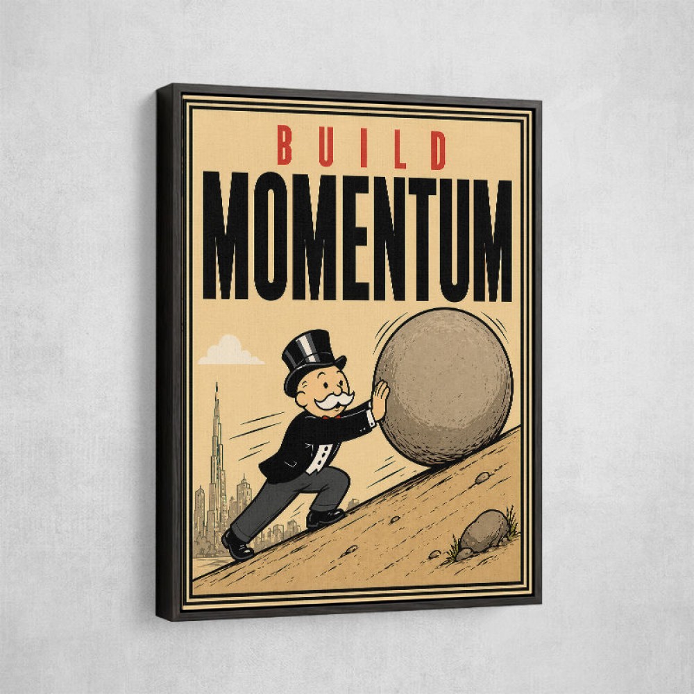 Build Momentum – Hard Work & Progress Wall Art