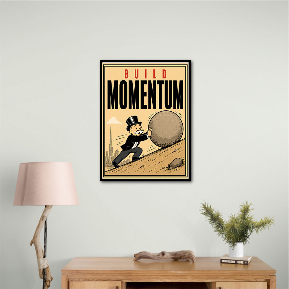 Build Momentum – Hard Work & Progress Wall Art