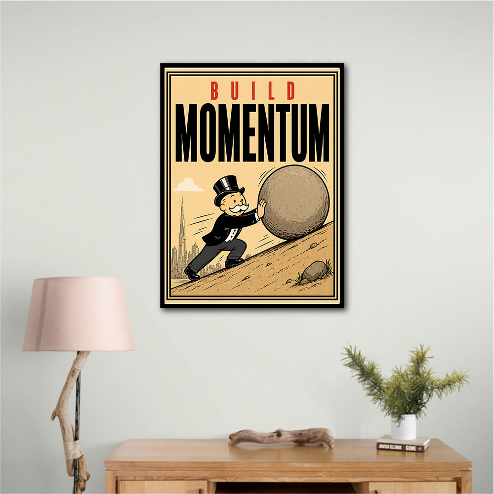 Build Momentum – Hard Work & Progress Wall Art