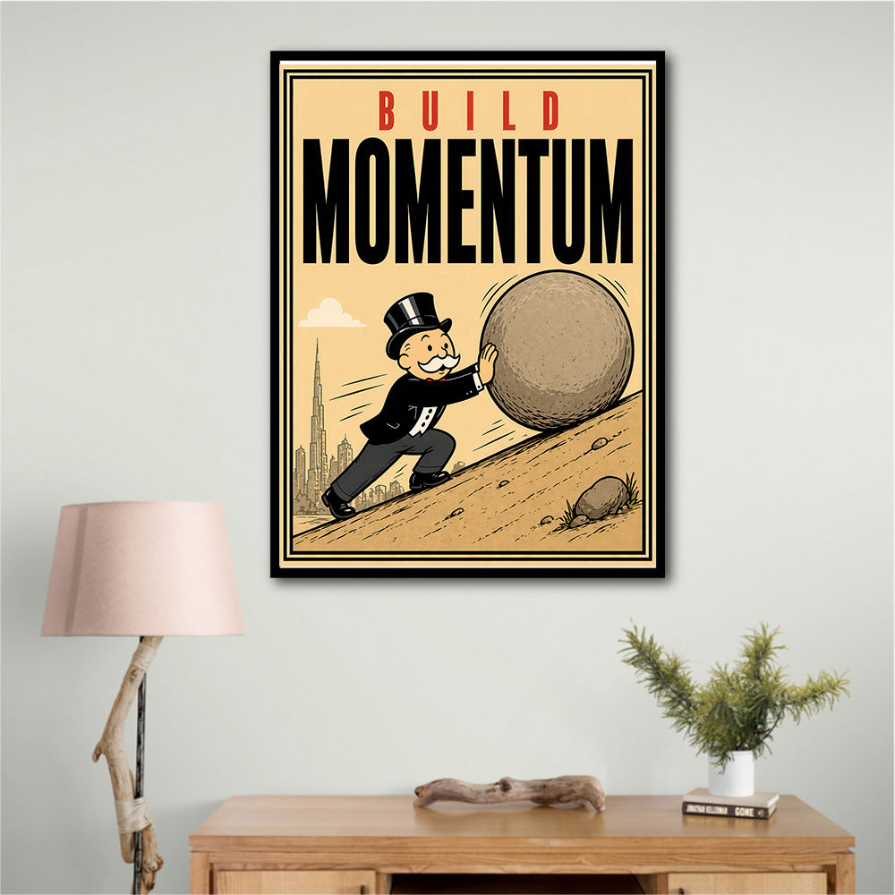 Build Momentum – Hard Work & Progress Wall Art