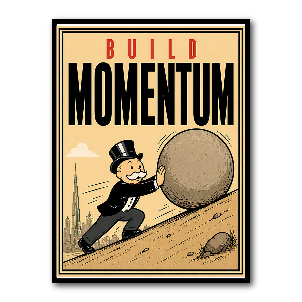 Build Momentum – Hard Work & Progress Wall Art