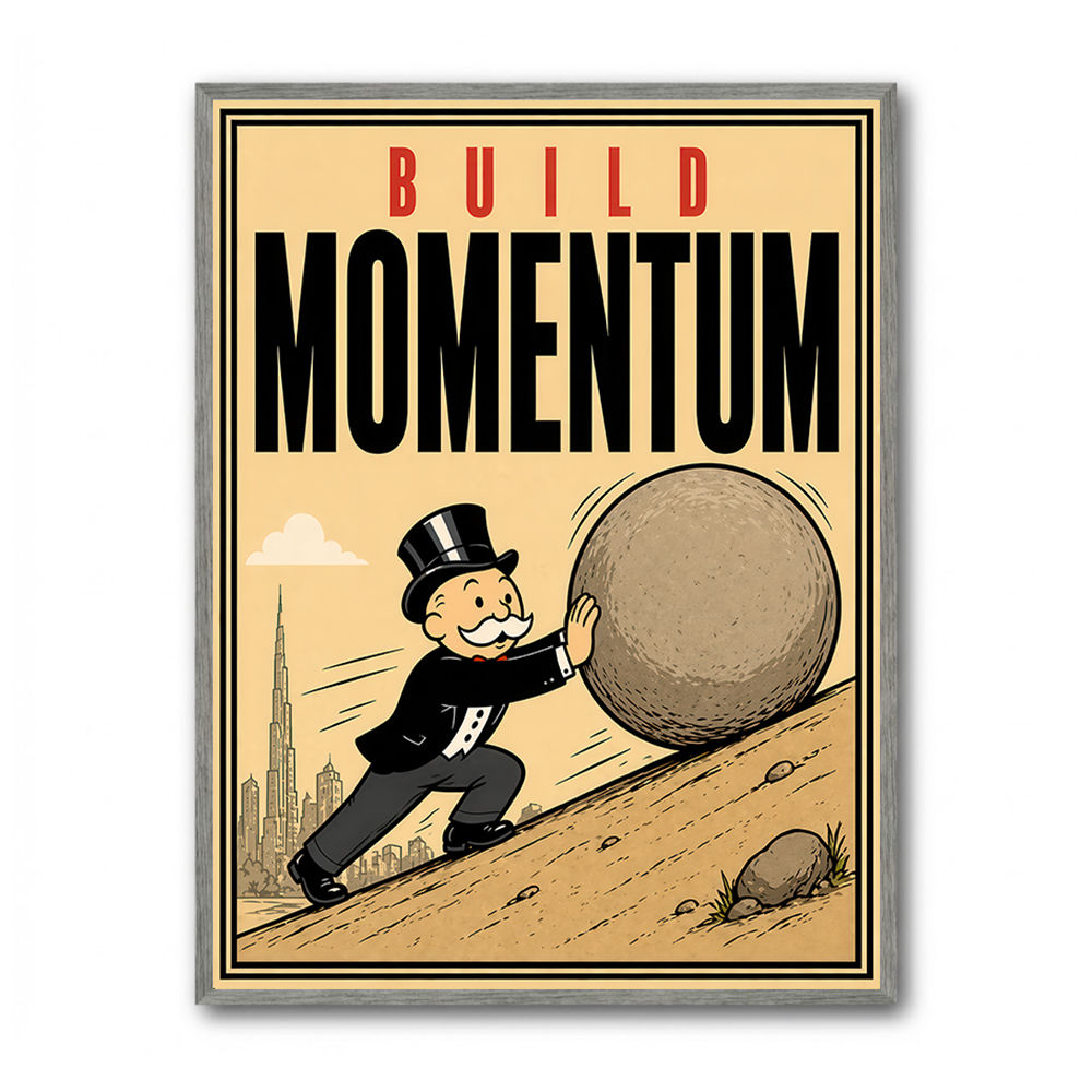 Build Momentum – Hard Work & Progress Wall Art