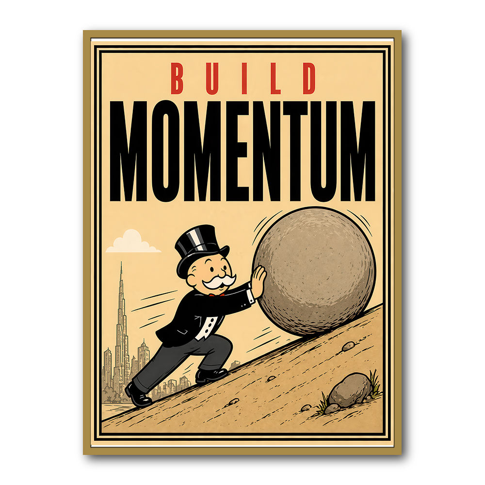 Build Momentum – Hard Work & Progress Wall Art