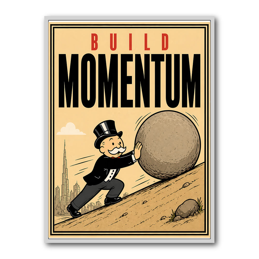Build Momentum – Hard Work & Progress Wall Art