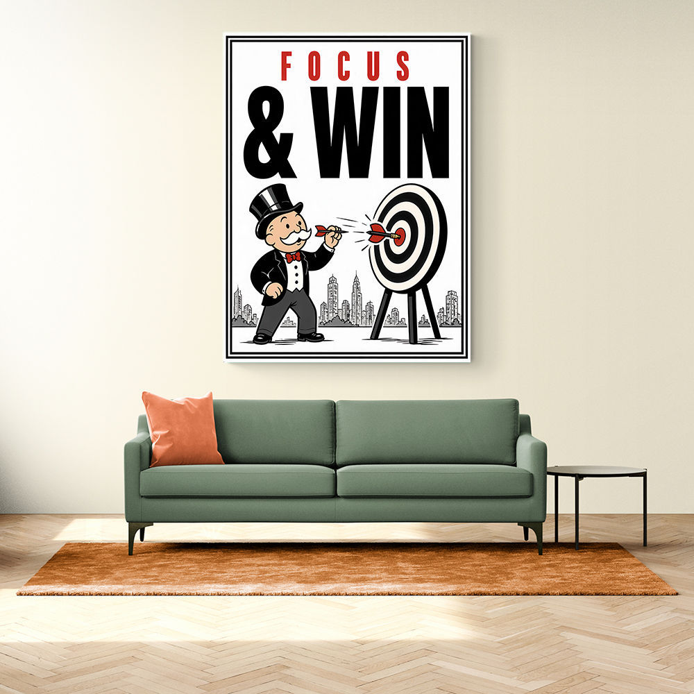 Focus & Win – Target Achievement Motivational Art