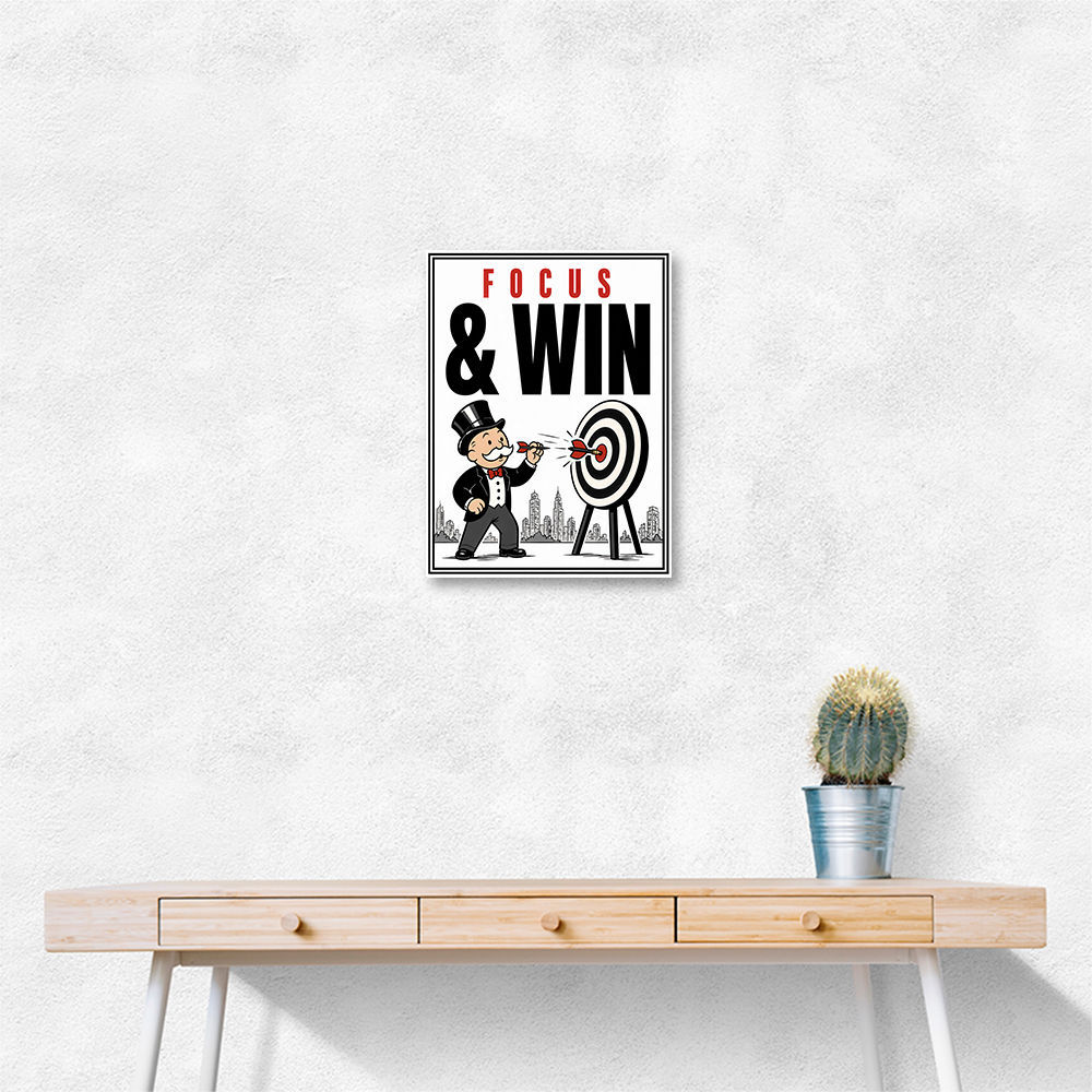 Focus & Win – Target Achievement Motivational Art