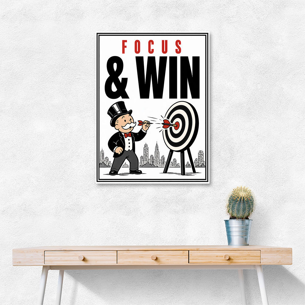 Focus & Win – Target Achievement Motivational Art