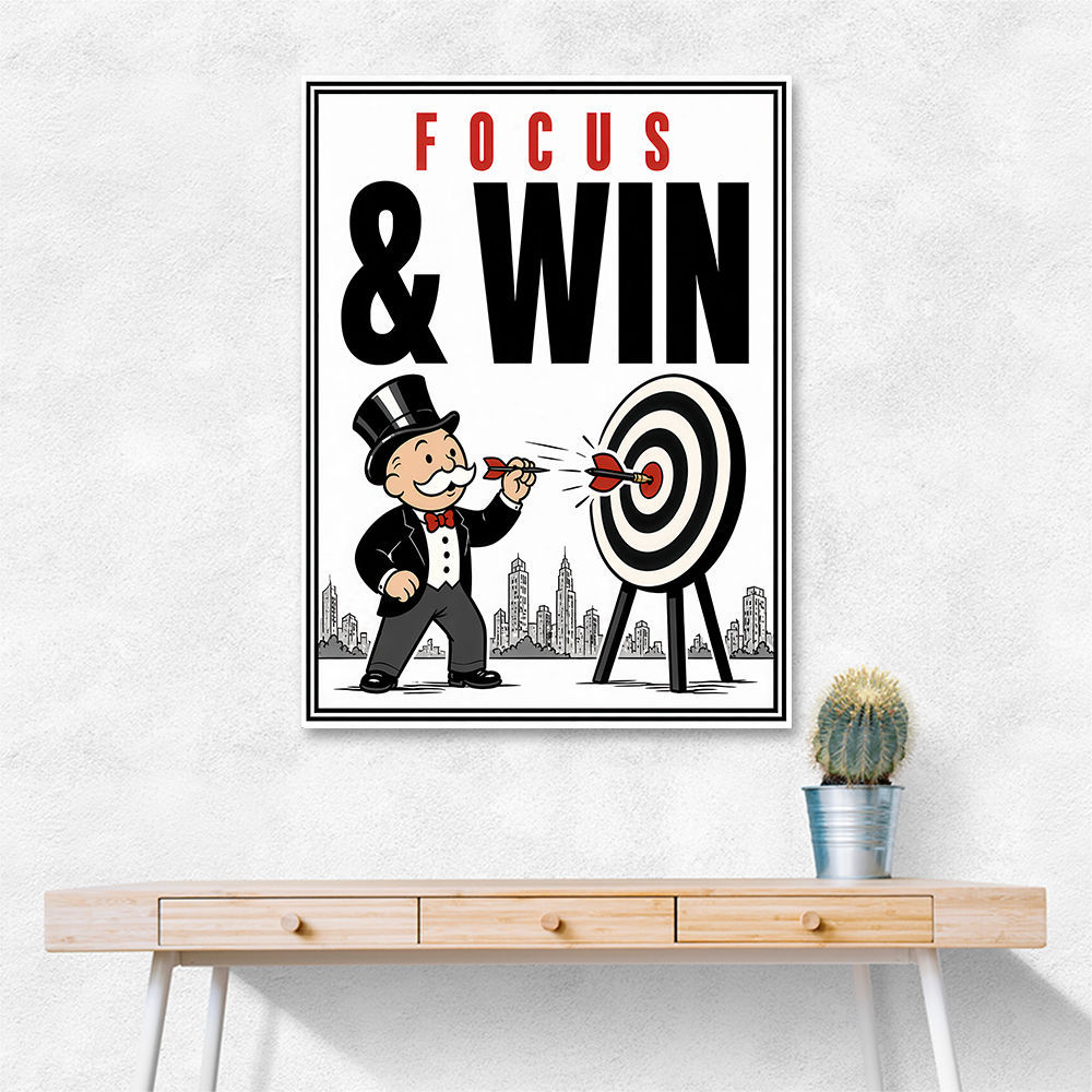 Focus & Win – Target Achievement Motivational Art