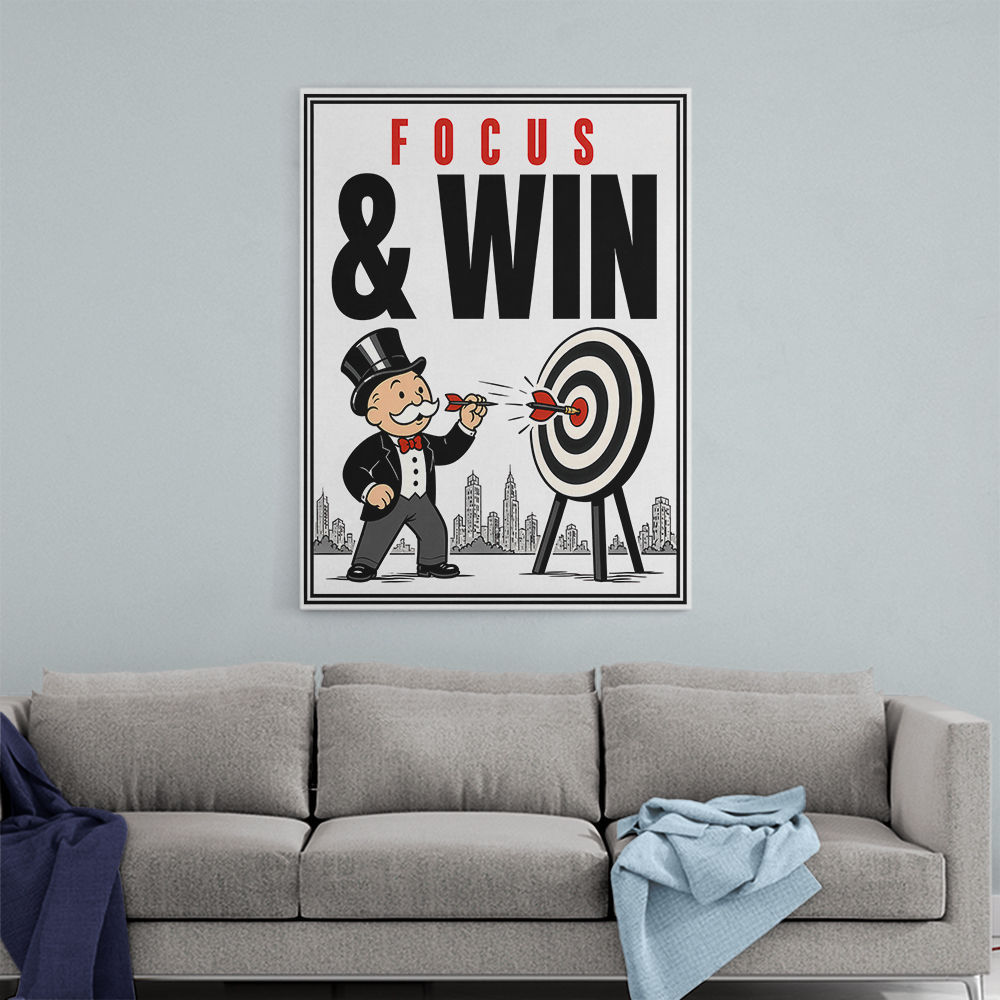 Focus & Win – Target Achievement Motivational Art
