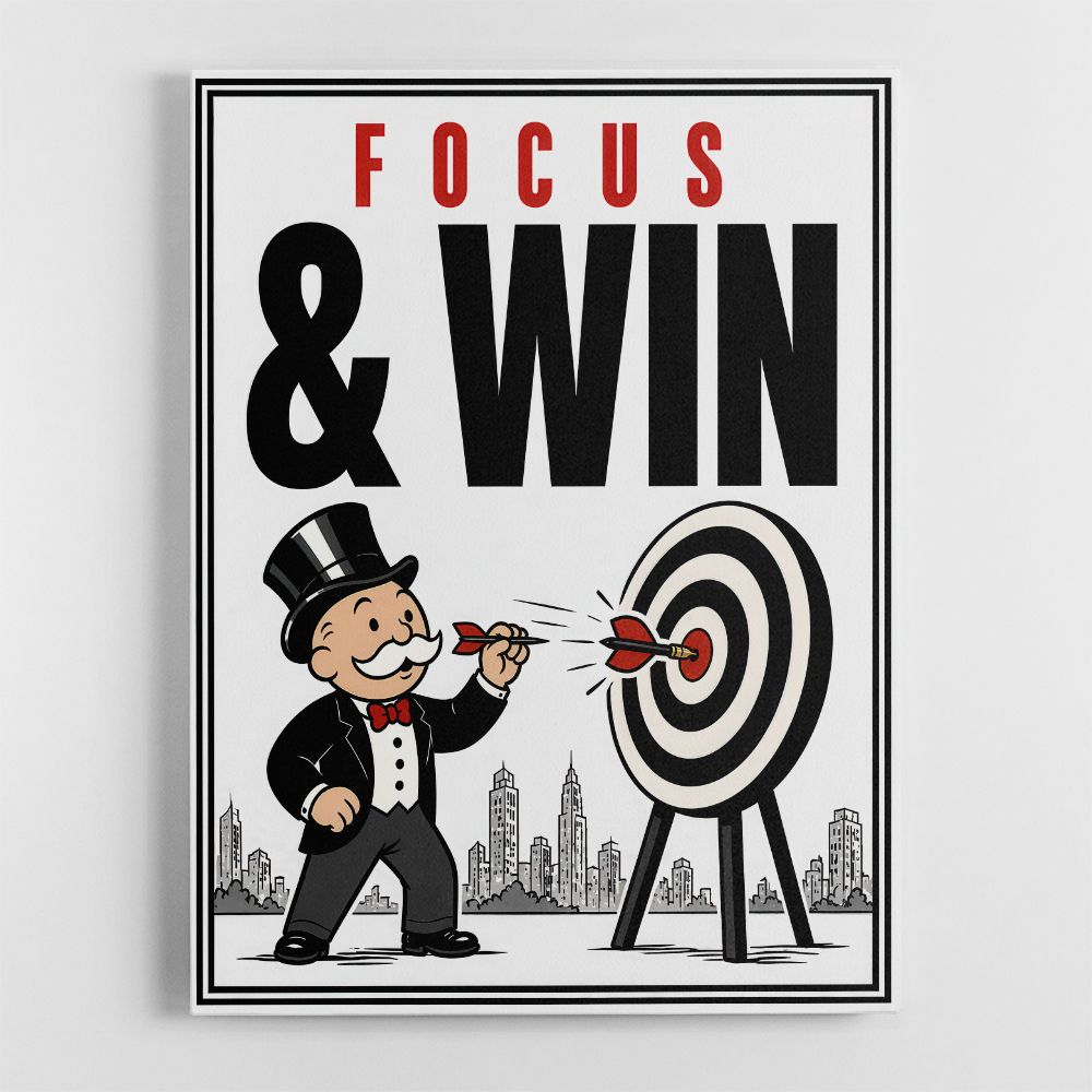 Focus & Win – Target Achievement Motivational Art