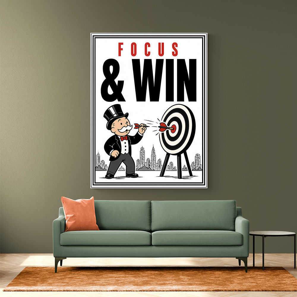 Focus & Win – Target Achievement Motivational Art