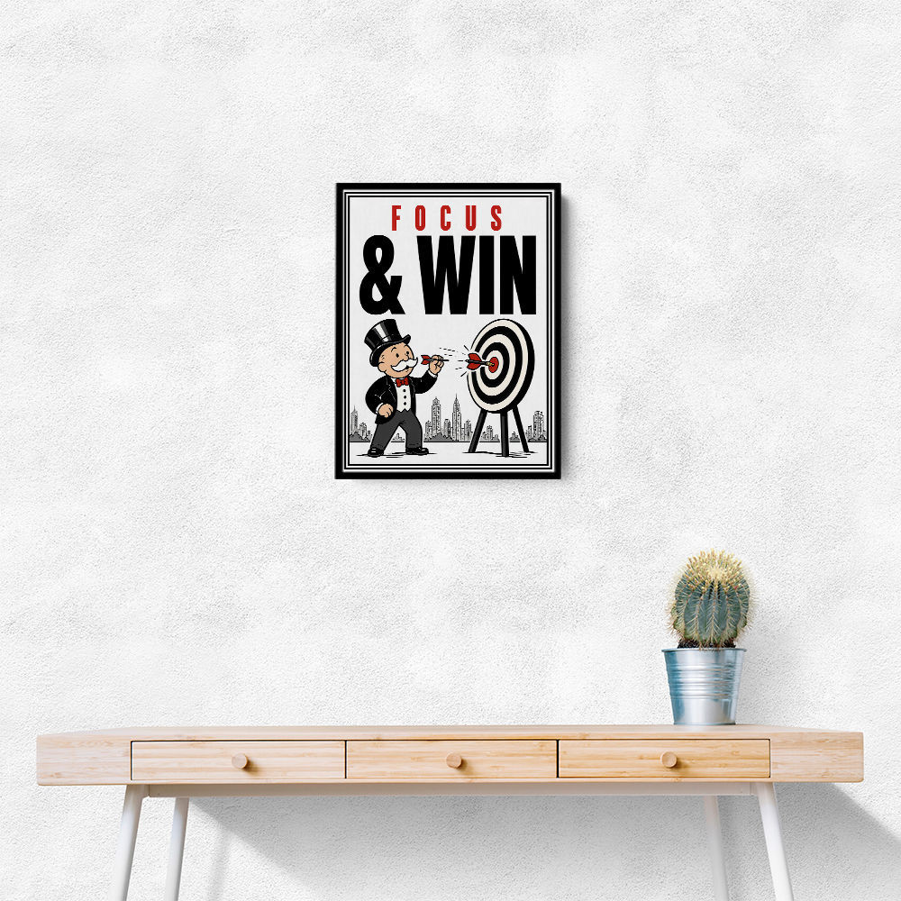 Focus & Win – Target Achievement Motivational Art