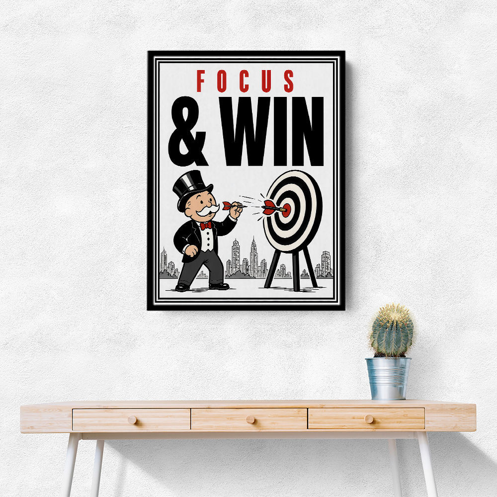 Focus & Win – Target Achievement Motivational Art