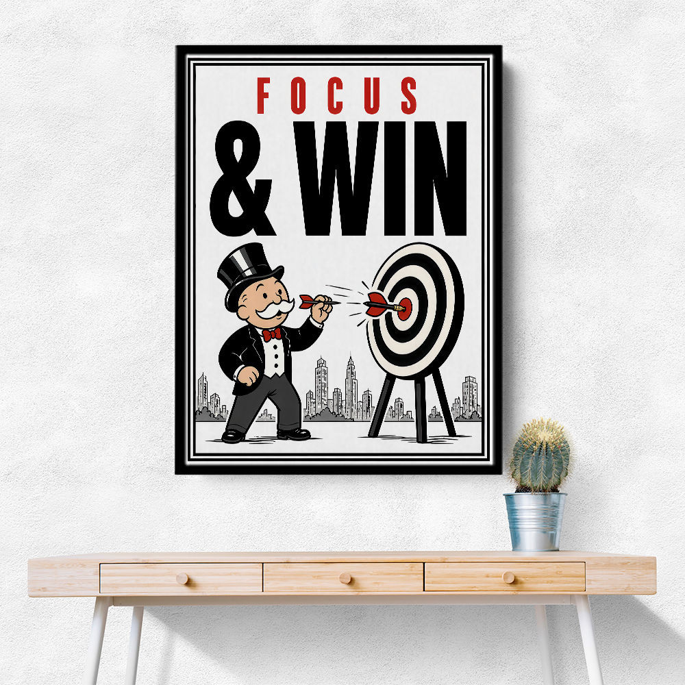 Focus & Win – Target Achievement Motivational Art