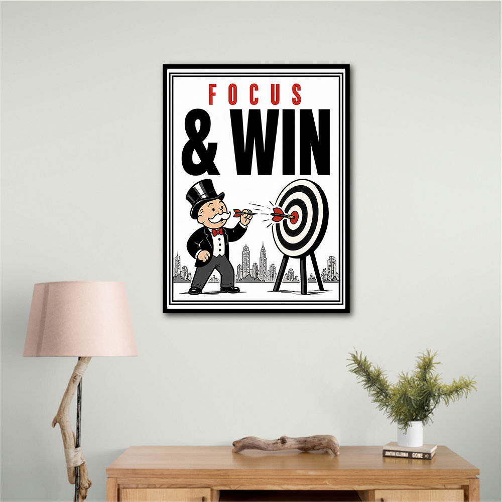 Focus & Win – Target Achievement Motivational Art