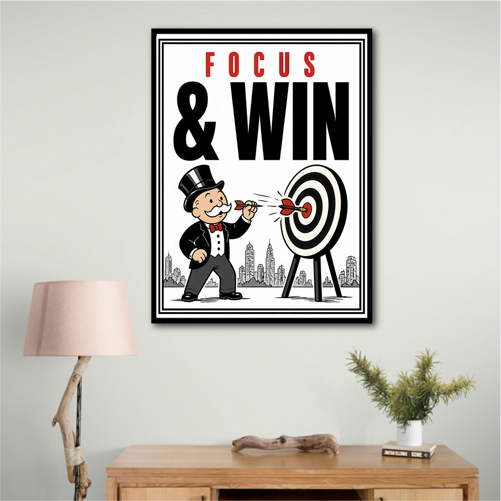 Focus & Win – Target Achievement Motivational Art