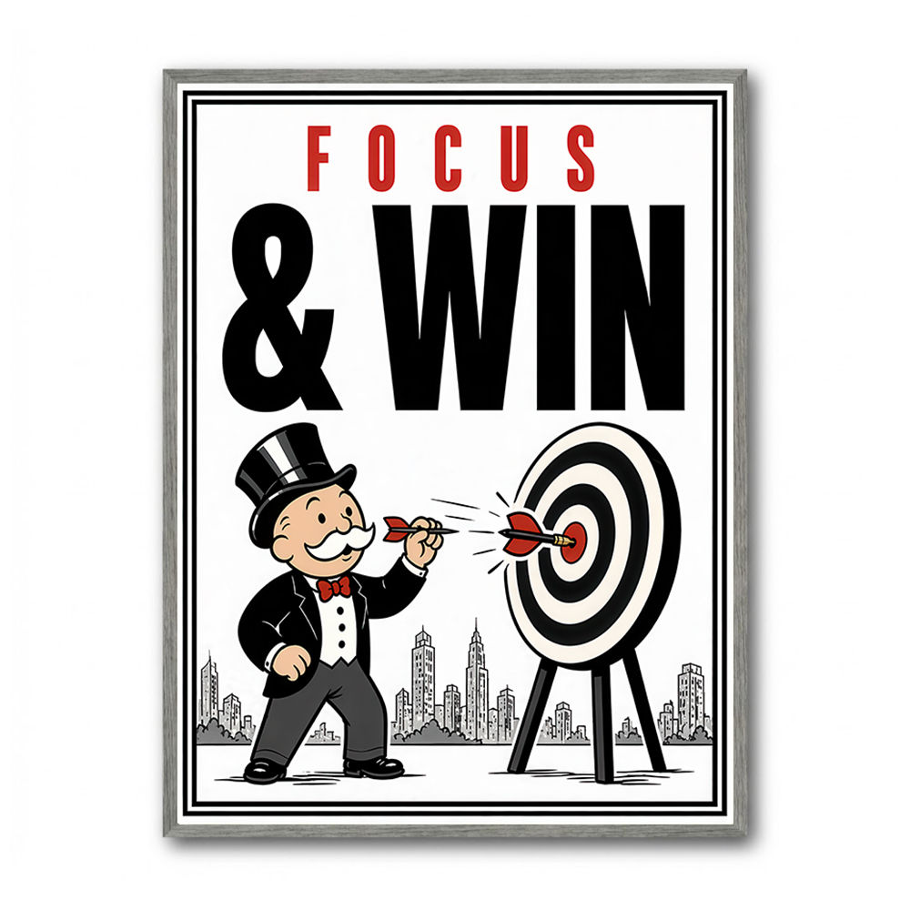 Focus & Win – Target Achievement Motivational Art