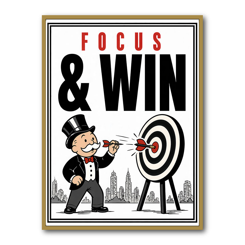 Focus & Win – Target Achievement Motivational Art