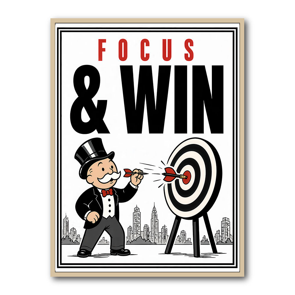 Focus & Win – Target Achievement Motivational Art