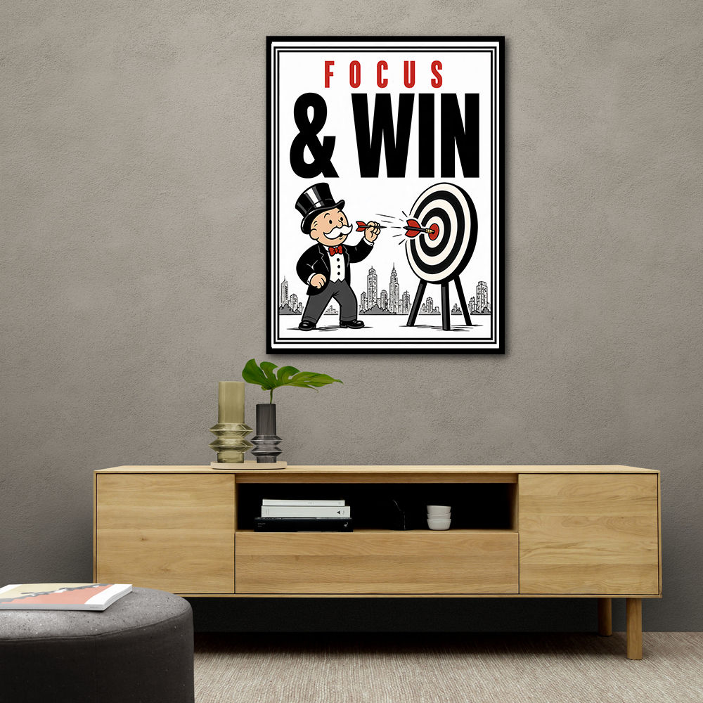 Focus & Win – Target Achievement Motivational Art
