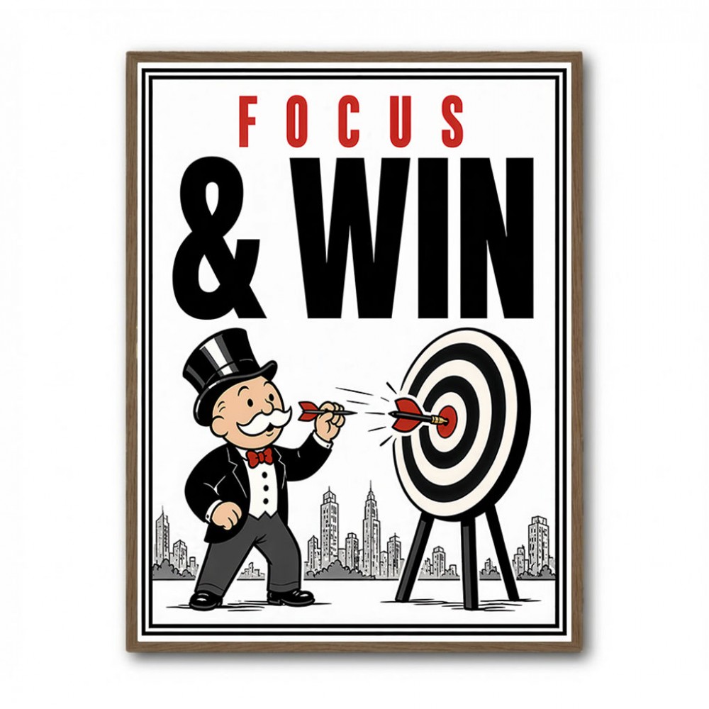 Focus & Win – Target Achievement Motivational Art