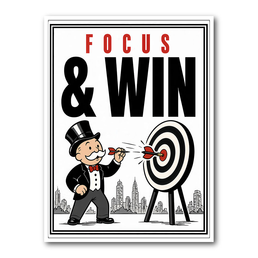 Focus & Win – Target Achievement Motivational Art