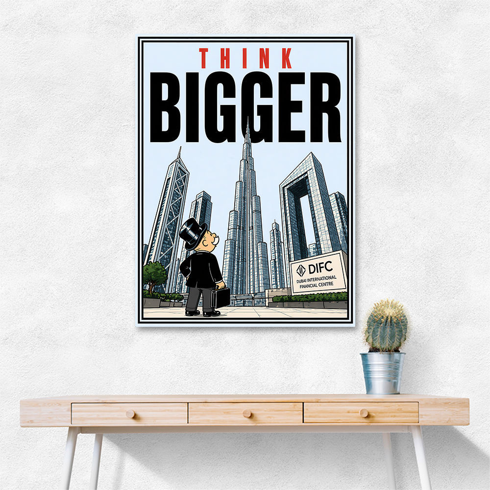 Think Bigger – Dubai Ambition Motivational Art