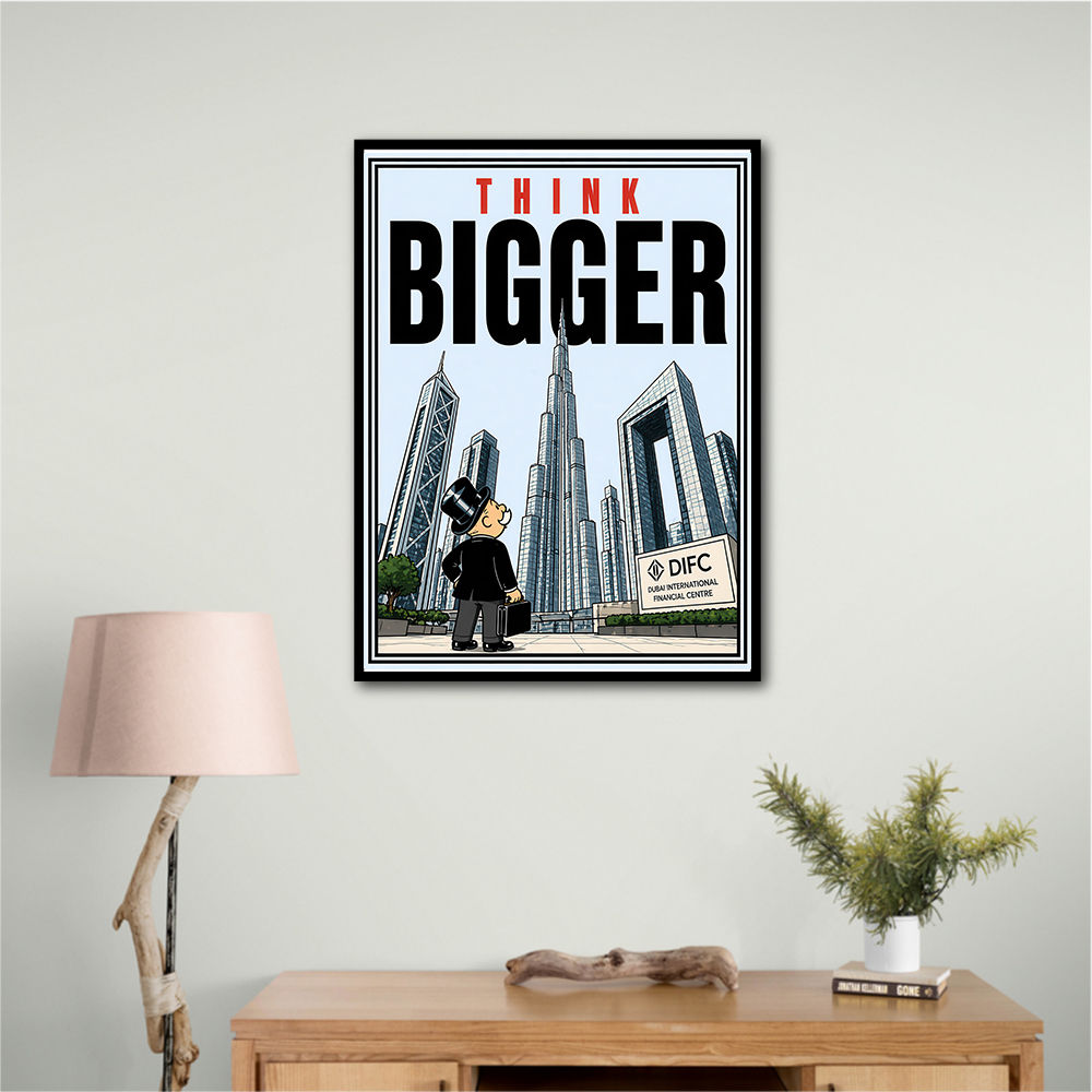 Think Bigger – Dubai Ambition Motivational Art