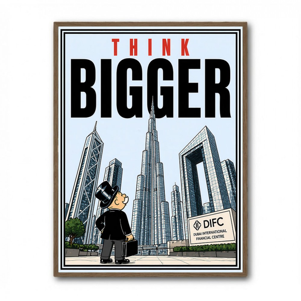Think Bigger – Dubai Ambition Motivational Art