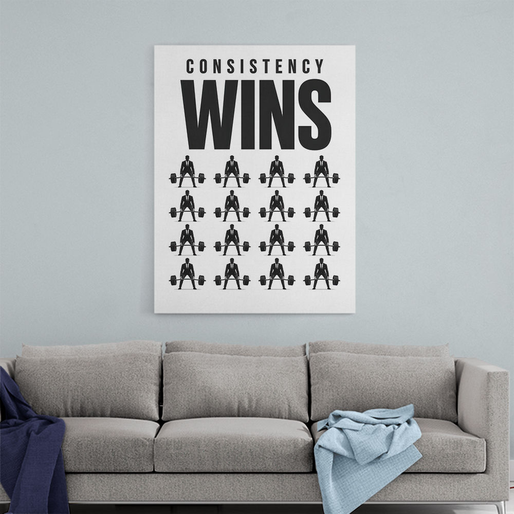 Consistency Wins – Discipline Grid Wall Art 