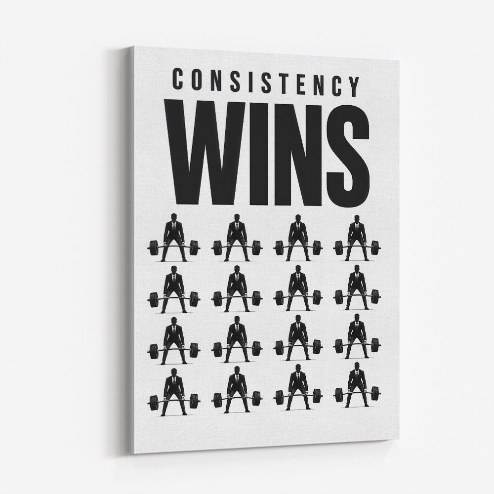 Consistency Wins – Discipline Grid Wall Art 