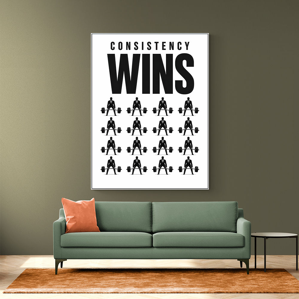 Consistency Wins – Discipline Grid Wall Art 