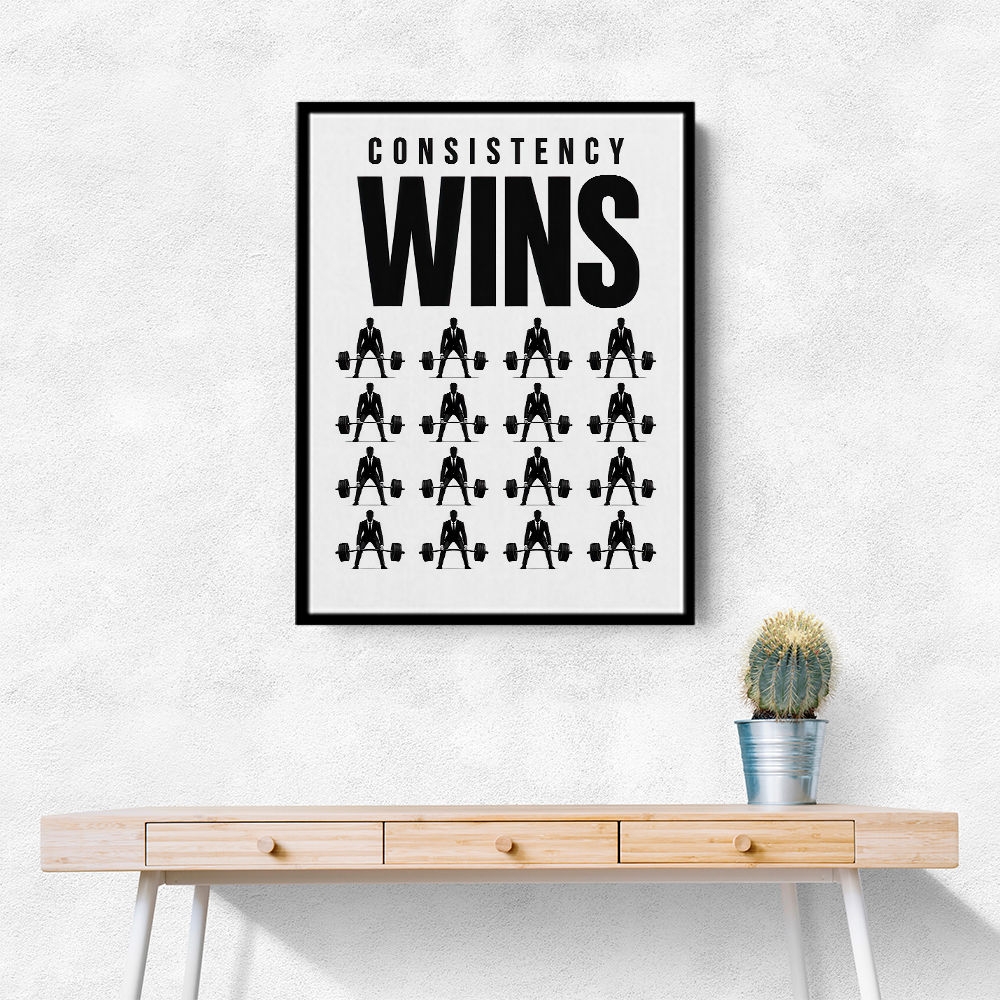 Consistency Wins – Discipline Grid Wall Art 