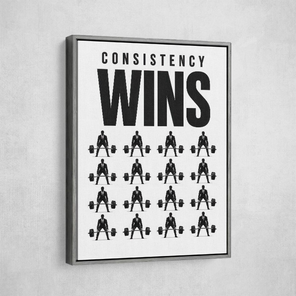 Consistency Wins – Discipline Grid Wall Art 