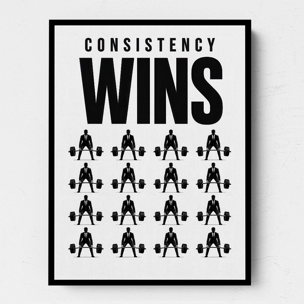 Consistency Wins – Discipline Grid Wall Art 