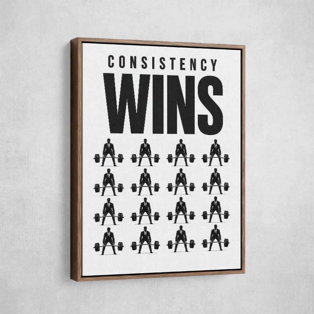 Consistency Wins – Discipline Grid Wall Art 