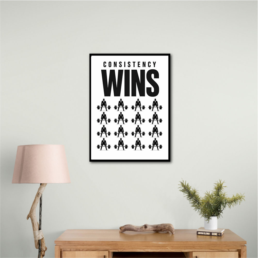 Consistency Wins – Discipline Grid Wall Art 