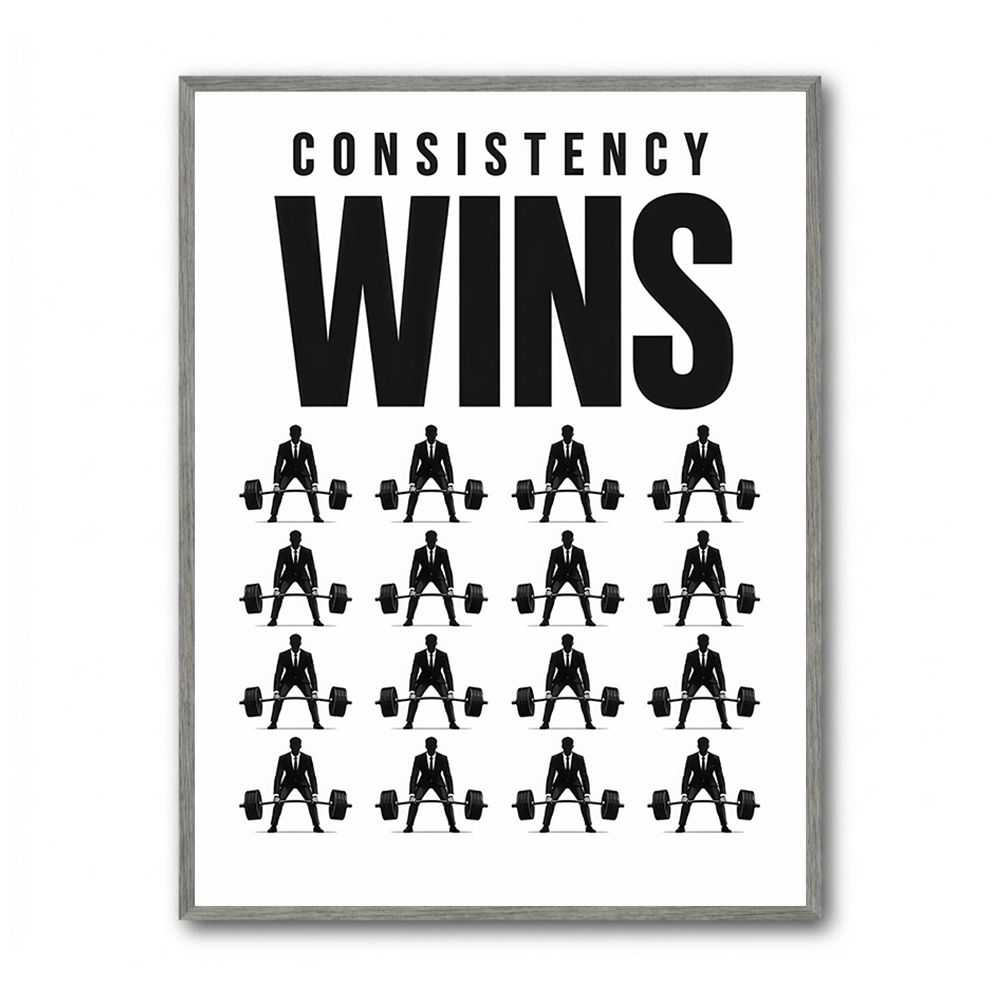 Consistency Wins – Discipline Grid Wall Art 