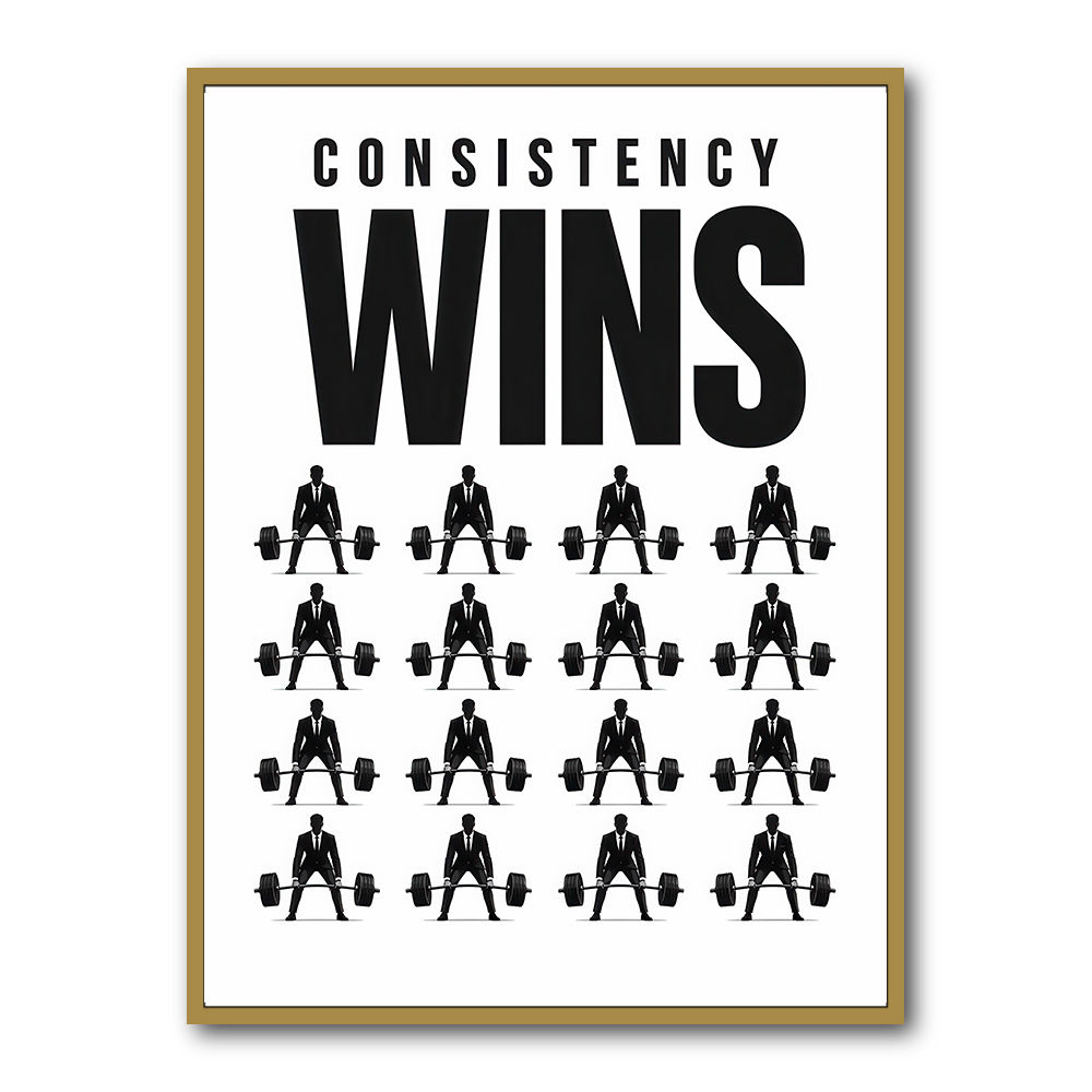 Consistency Wins – Discipline Grid Wall Art 
